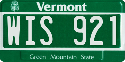 VT license plate WIS921