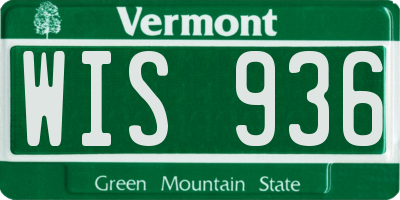 VT license plate WIS936