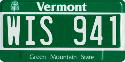 VT license plate WIS941
