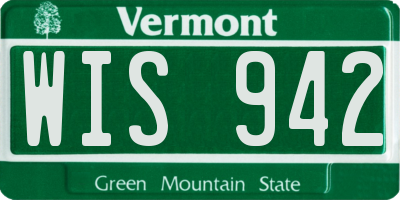 VT license plate WIS942