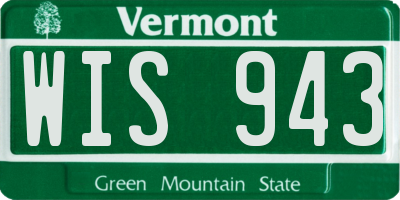 VT license plate WIS943