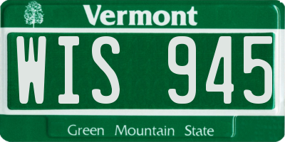 VT license plate WIS945