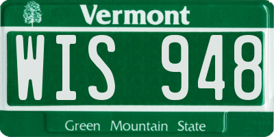 VT license plate WIS948