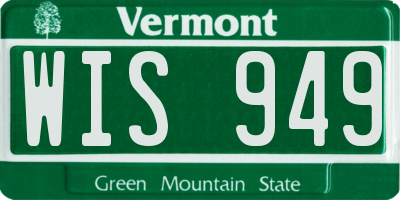 VT license plate WIS949