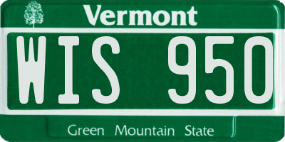 VT license plate WIS950