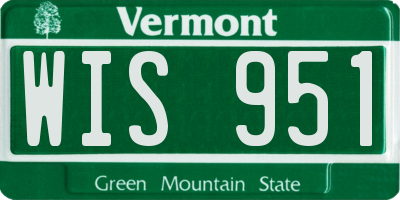 VT license plate WIS951