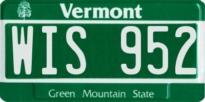 VT license plate WIS952