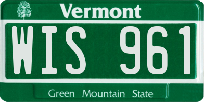VT license plate WIS961