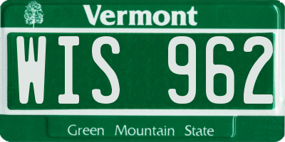 VT license plate WIS962