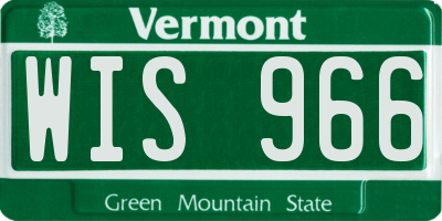 VT license plate WIS966