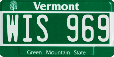VT license plate WIS969