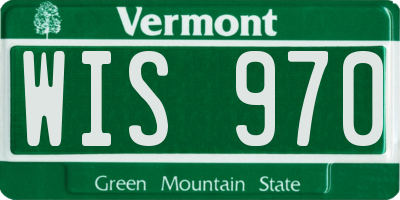 VT license plate WIS970