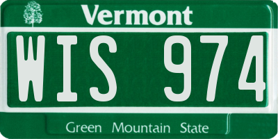 VT license plate WIS974