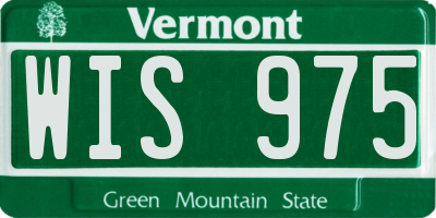 VT license plate WIS975