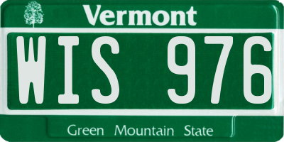 VT license plate WIS976