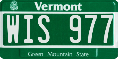 VT license plate WIS977