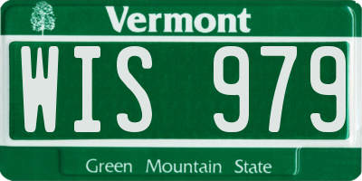 VT license plate WIS979