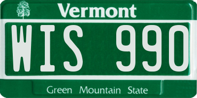 VT license plate WIS990