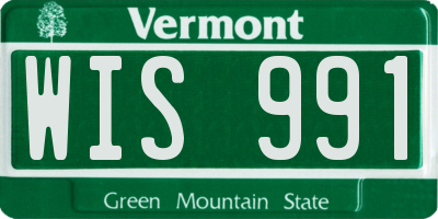 VT license plate WIS991