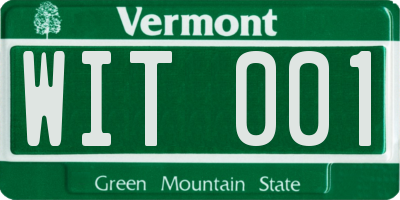 VT license plate WIT001