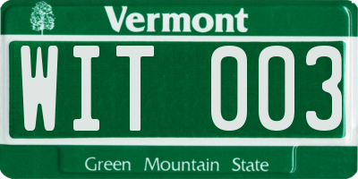 VT license plate WIT003