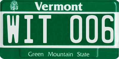 VT license plate WIT006