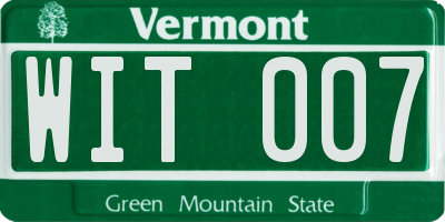VT license plate WIT007