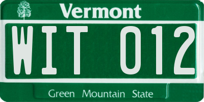 VT license plate WIT012