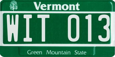 VT license plate WIT013