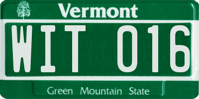 VT license plate WIT016