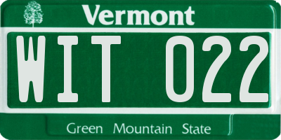 VT license plate WIT022