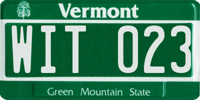 VT license plate WIT023