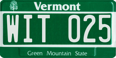 VT license plate WIT025