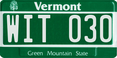 VT license plate WIT030