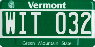 VT license plate WIT032