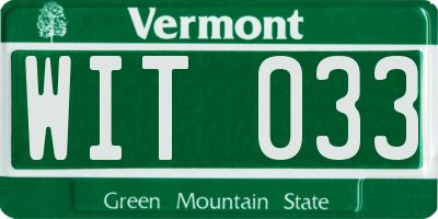 VT license plate WIT033