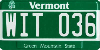 VT license plate WIT036
