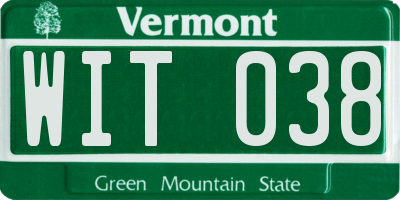 VT license plate WIT038