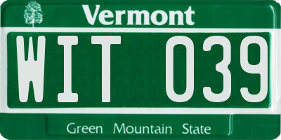 VT license plate WIT039