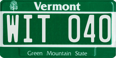 VT license plate WIT040