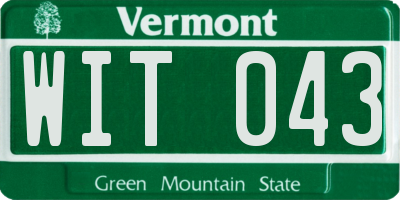 VT license plate WIT043