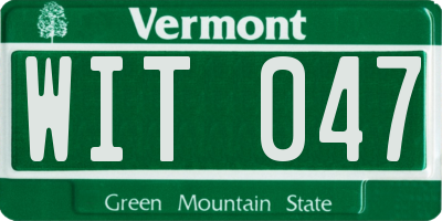 VT license plate WIT047