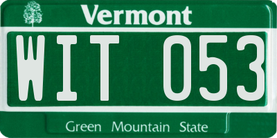 VT license plate WIT053