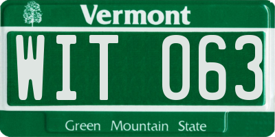 VT license plate WIT063
