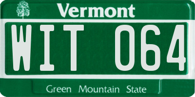 VT license plate WIT064