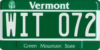 VT license plate WIT072