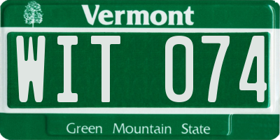 VT license plate WIT074