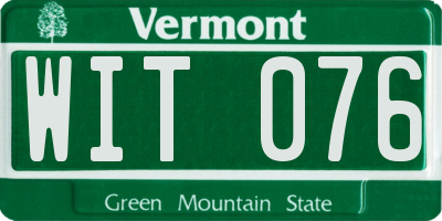 VT license plate WIT076