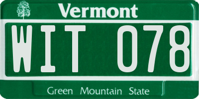 VT license plate WIT078