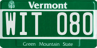 VT license plate WIT080
